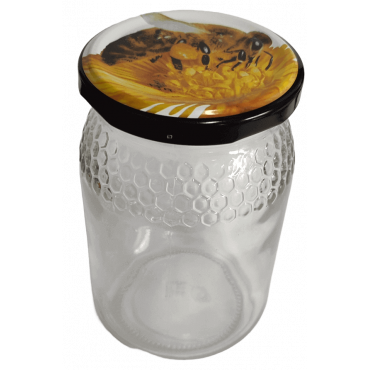 Frasco de 500 gr Favo ALTO com tampa abelha em palete de 2025 frascos (0.31+ IVA por frasco)