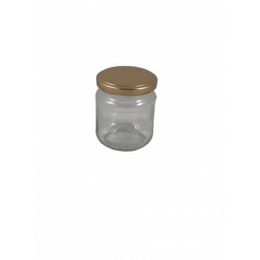 Frasco de 250 gr ( 212 ml ) com tampa dourada em palete (0.27 + IVA por frasco em palete de 3757)