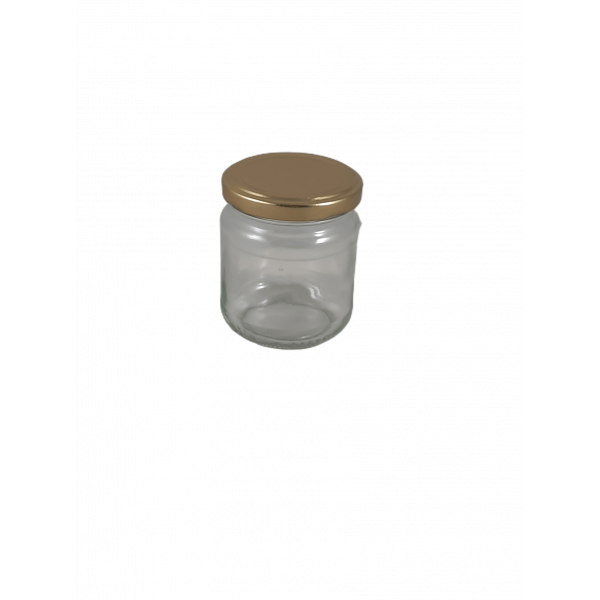 Frasco de 250 gr ( 212 ml ) com tampa dourada em palete (0.28 + IVA por frasco em palete de 3757)