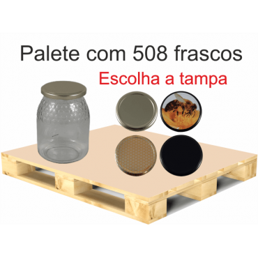 Frasco de 1 kg favo TO77 com tampa em palete de 508 frascos 