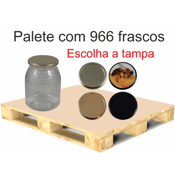 Frascos plástico 1 kg favo com tampa palete de 966 und