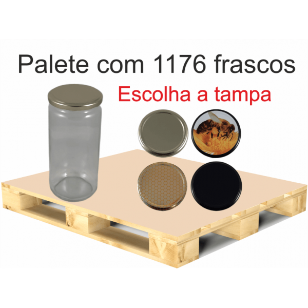 Frasco de 1 kg liso ( 720 ml ) com tampa em palete de 1176 frascos (0.34 + IVA por frasco) 