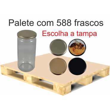 Frasco de 1 kg liso ( 720 ml ) com tampa em palete de 588 frascos