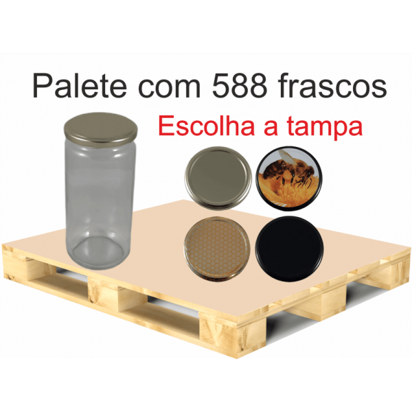 Frasco de 1 kg liso ( 720 ml ) com tampa em palete de 588 frascos