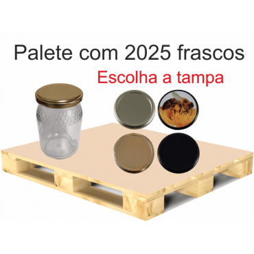 Frasco de 500 gr Favo ALTO com tampa em palete de 2025 frascos